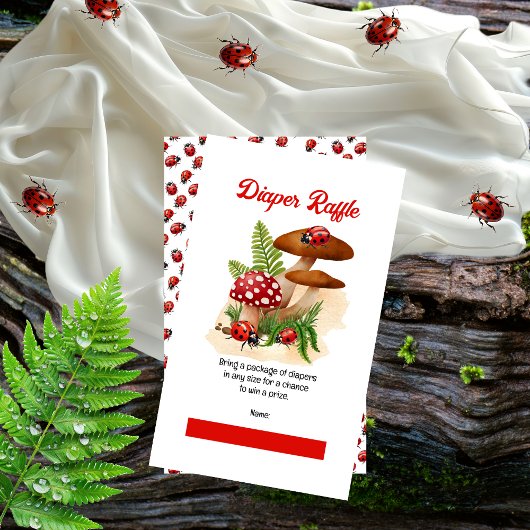 Een Schattigee Little Ladybug Baby shower Luier Ra Informatiekaartje