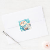 Een Schattigee otter waterige wereld Vierkante Sticker (Envelop)