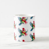 Een Schattigee Parkiet in een Winter Pet en Sjaal Koffiemok (Center)