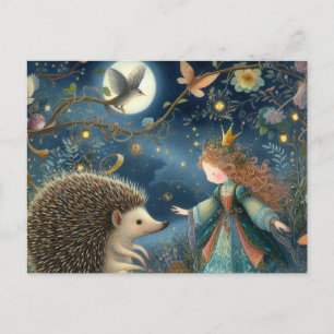 Een Schattigee prinses en de Hedgehog Fantasy Briefkaart