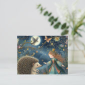 Een Schattigee prinses en de Hedgehog Fantasy Briefkaart (Staand voorkant)
