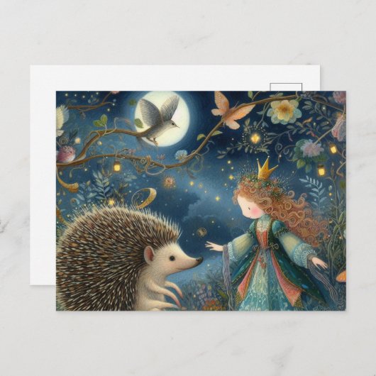 Een Schattigee prinses en de Hedgehog Fantasy Briefkaart (Voorkant / Achterkant)