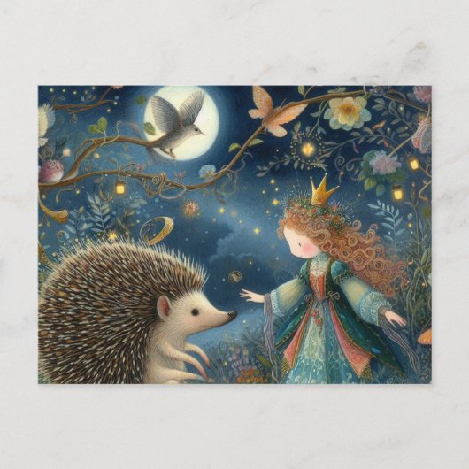 Een Schattigee prinses en de Hedgehog Fantasy Briefkaart (Voorkant)
