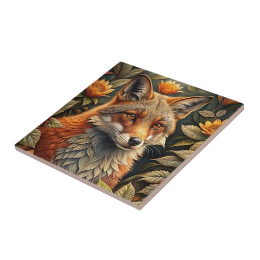 Een Schattigee rode vos Tegeltje (Zijkant)