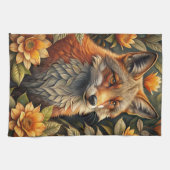 Een Schattigee rode vos Theedoek (Horizontaal)