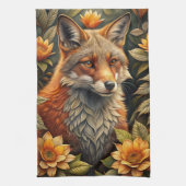 Een Schattigee rode vos Theedoek (Verticaal)