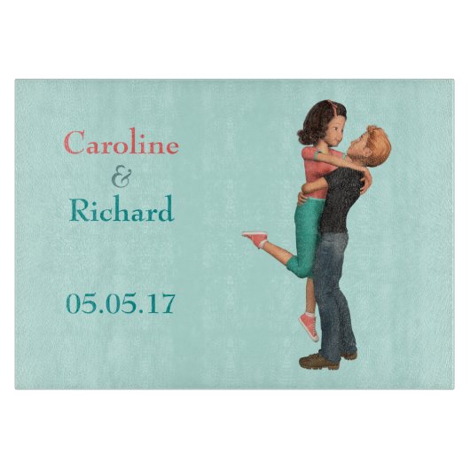 Een Schattigee Romance: liefjes omarmen (gepersona Snijplank (Voorkant)