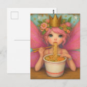 Een Schattigee Roze Sprookje Eten Ramen Briefkaart (Voorkant / Achterkant)