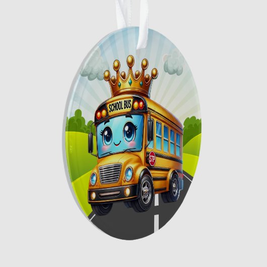 Een SCHATTIGEE schoolbus Ornament (voorkant)