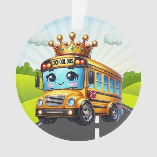 Een SCHATTIGEE schoolbus Ornament (voorkant)