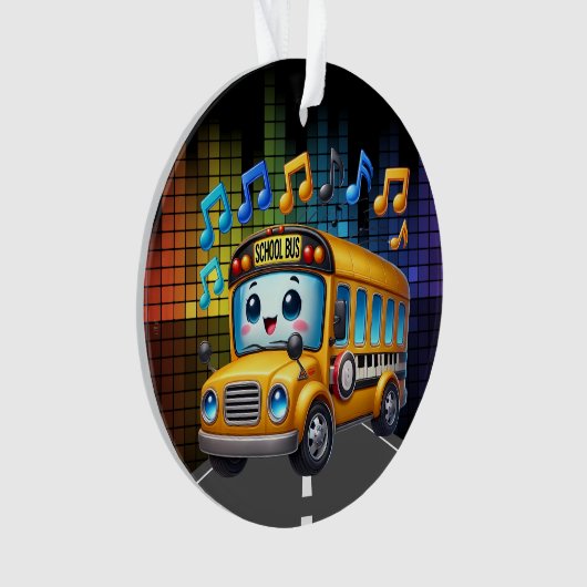 Een SCHATTIGEE schoolbus Ornament (voorkant)