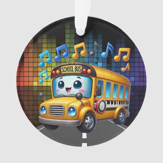 Een SCHATTIGEE schoolbus Ornament (voorkant)