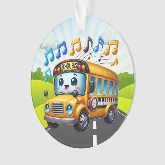 Een SCHATTIGEE schoolbus Ornament (voorkant)
