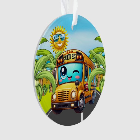 Een SCHATTIGEE schoolbus Ornament (voorkant)