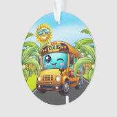 Een SCHATTIGEE schoolbus Ornament (voorkant)