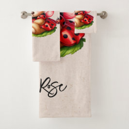 Een Schattigee teddybeer verkleed als een lievehee Bad Handdoek