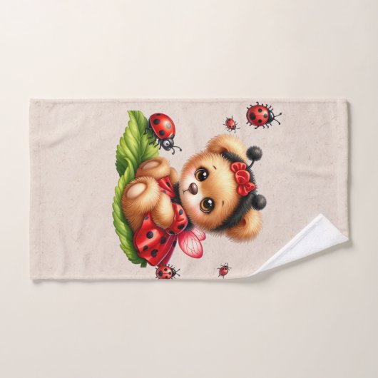 Een Schattigee teddybeer verkleed als een lievehee Bad Handdoek (Handdoek)