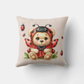 Een Schattigee teddybeer verkleed als een lievehee Kussen (Achterkant)