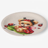 Een Schattigee teddybeer verkleed als een lievehee Papieren Bordje (Gekanteld)