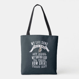 Een Schattigee vogel zingt hoe groot je bent Chris Tote Bag