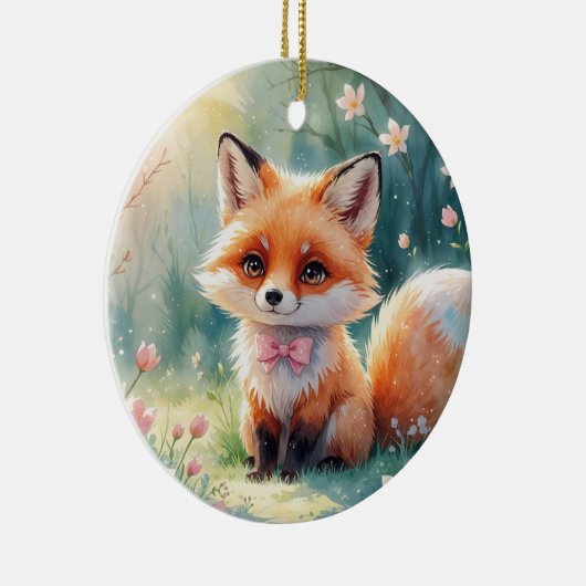 Een Schattigee vos Keramisch Ornament (Rechts)