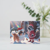 Een Schattigee wasbeer en zeer Schattigee hond fee Briefkaart (Staand voorkant)