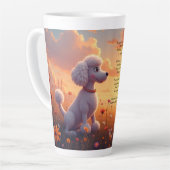 Een Schattigee witte poedel Latte Mok (Linkerhoek)