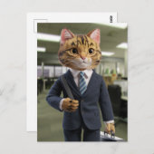Een Schattigee zakelijke kat Briefkaart (Voorkant / Achterkant)