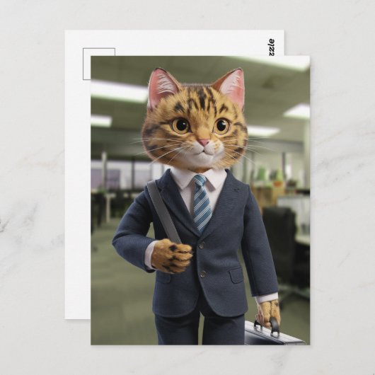 Een Schattigee zakelijke kat Briefkaart (Voorkant / Achterkant)