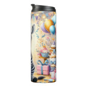 Een Schattigee Zebra op een verjaardagsfeestje Thermosbeker (Geroteerd rechts)