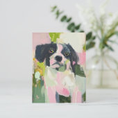 Een Schattigee zwarte gevlekte kleine hond Briefkaart (Staand voorkant)