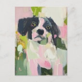 Een Schattigee zwarte gevlekte kleine hond Briefkaart (Voorkant)