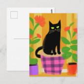 Een Schattigee zwarte kat Briefkaart (Voorkant / Achterkant)