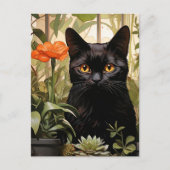 Een Schattigee zwarte kat Briefkaart (Voorkant)