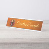 Een schedel bureau naambordje (Voorkant)