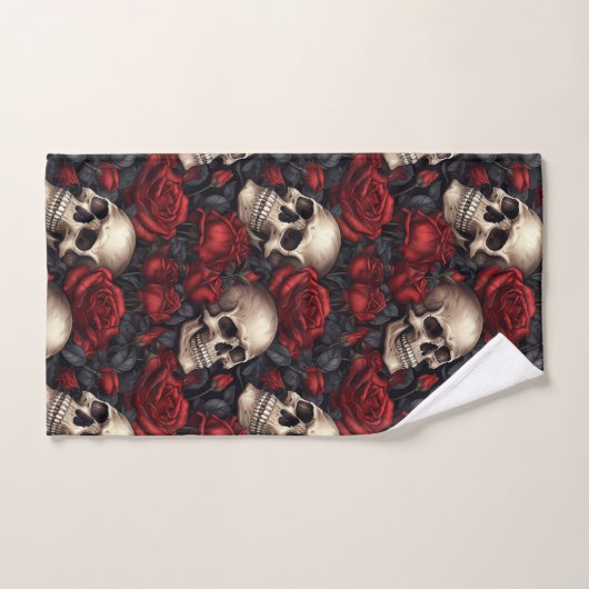 Een schedel en Rozen serie Design 10 Bad Handdoek (Handdoek)