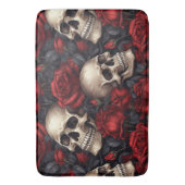 Een schedel en Rozen serie Design 10 Badmat (Voorkant Verticaal)