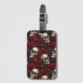 Een schedel en Rozen serie Design 10 Bagagelabel (Voorkant (verticaal))