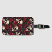 Een schedel en Rozen serie Design 10 Bagagelabel (Voorkant (horizontaal))