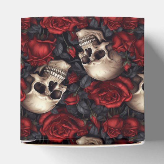 Een schedel en Rozen serie Design 10 Bedankdoosjes (Bovenkant)