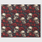 Een schedel en Rozen serie Design 10 Cadeaupapier (Vlak)