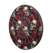 Een schedel en Rozen serie Design 10 Dartbord (Voorkant Rechts)