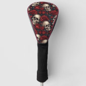 Een schedel en Rozen serie Design 10 Golfheadcover (Voorkant)