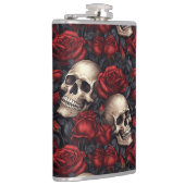 Een schedel en Rozen serie Design 10 Heupfles (Rechts)