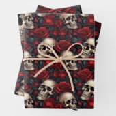 Een schedel en Rozen serie Design 10 Inpakpapier Vel (In situ)