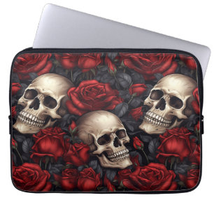 Een Schedel en Rozen Serie Design 10 Laptop Sleeve