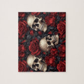 Een schedel en Rozen serie Design 10 Legpuzzel (Verticaal)
