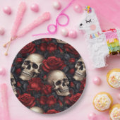 Een schedel en Rozen serie Design 10 Papieren Bordje (Feest)