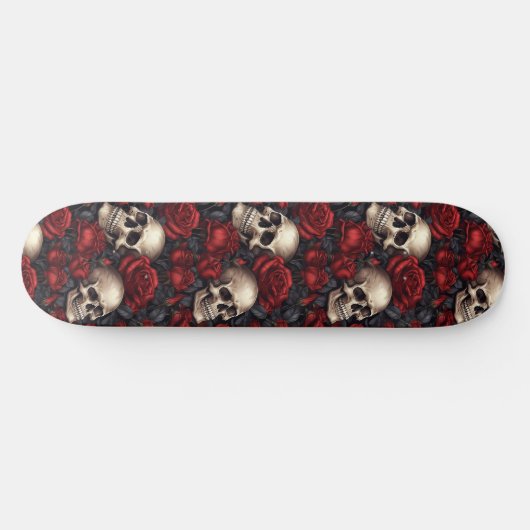 Een schedel en Rozen serie Design 10 Persoonlijk Skateboard (Horizontaal)