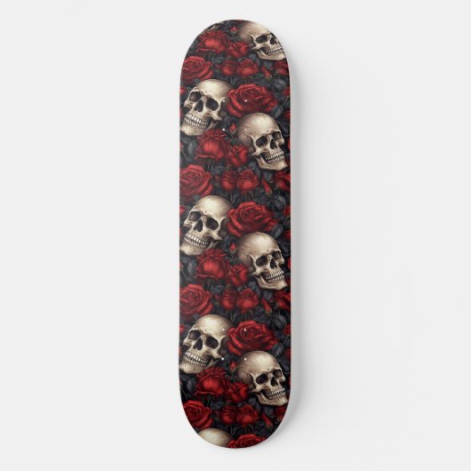 Een schedel en Rozen serie Design 10 Persoonlijk Skateboard (Voorkant)